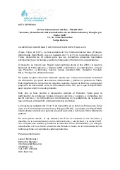 Nota de prensa ExpoFigas 2013 en Tarija